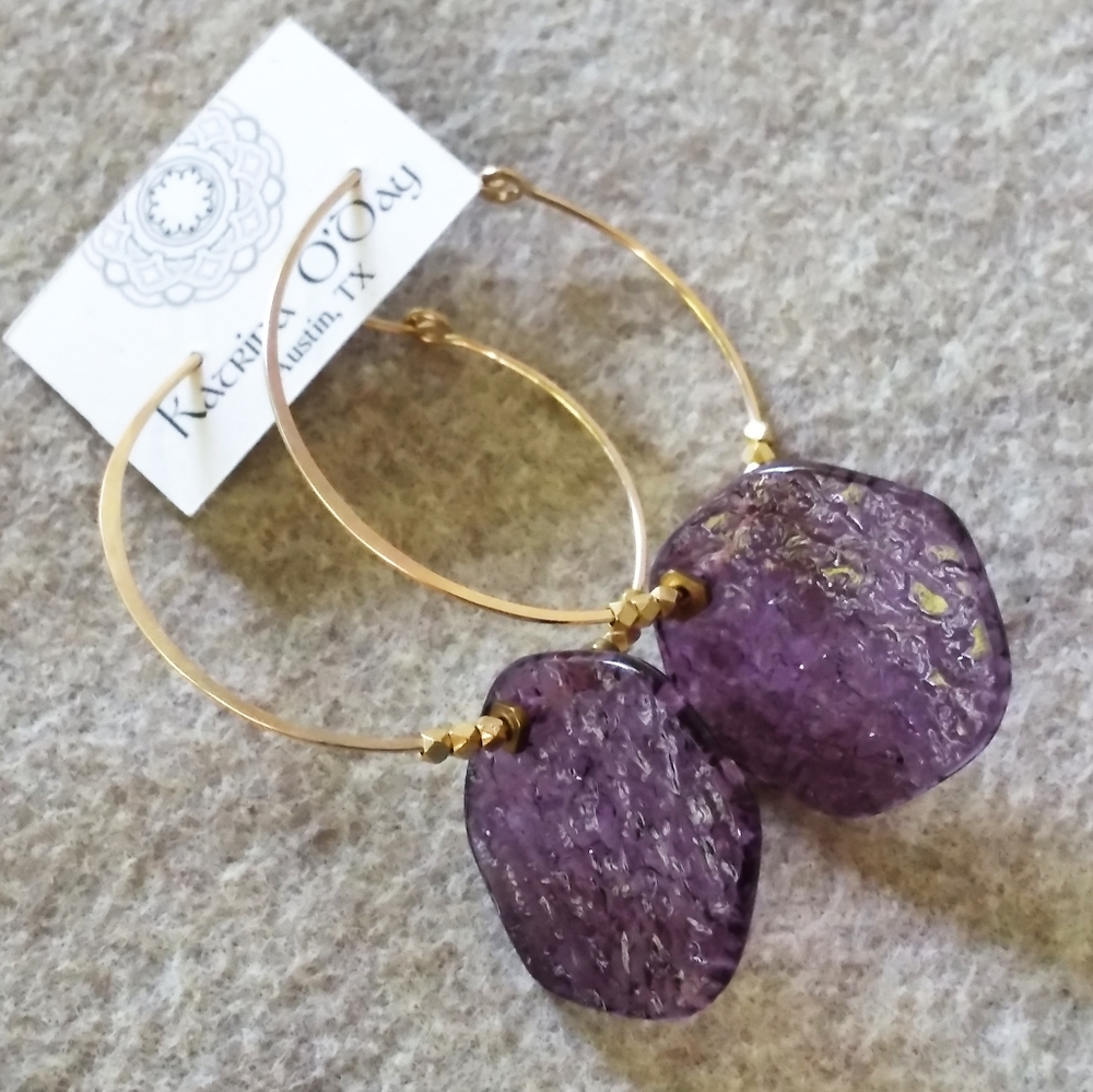 'Purple Haze' Handforged 14kt goldfill Statements